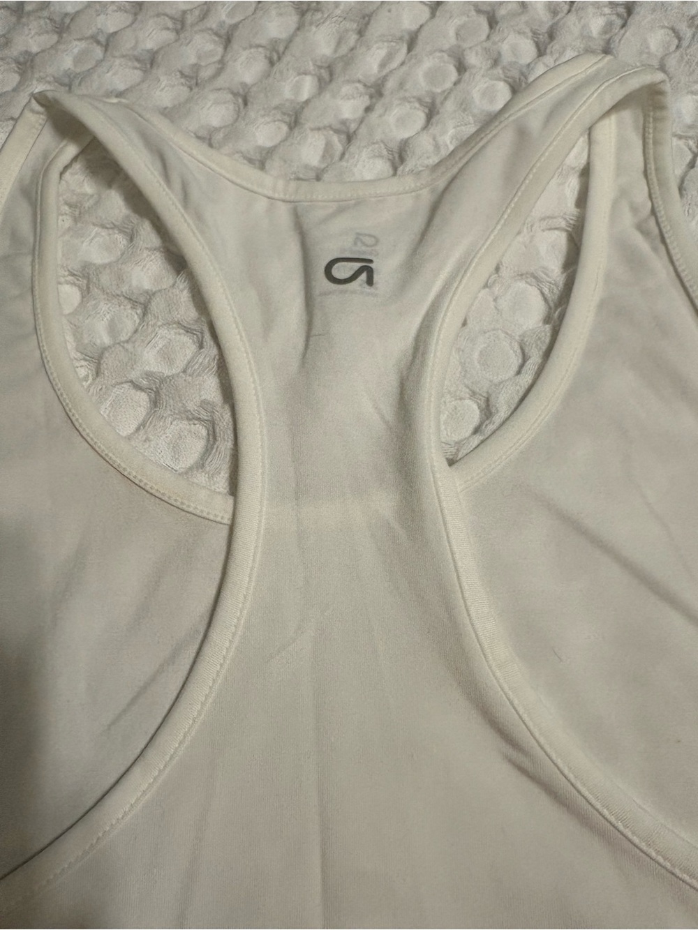 GAP White Racerback Tank with Subtle Shimmer - Picture 6 of 6
